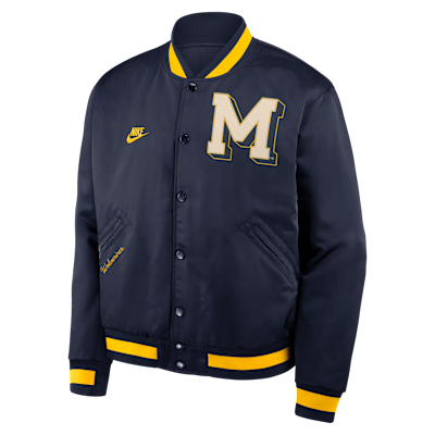 Michigan Legacy Men's Nike College Full-Snap Bomber Jacket. Nike.com